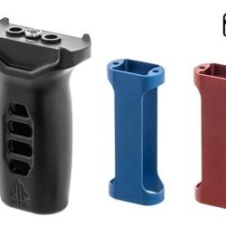 Poign&eacute;e verticale UTG Super Slim Keymod aluminium avec inserts rouge et bleu