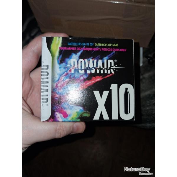 Capsules Co2 12g Powair. Boite de 10 � 5. Soit 50 capsules!