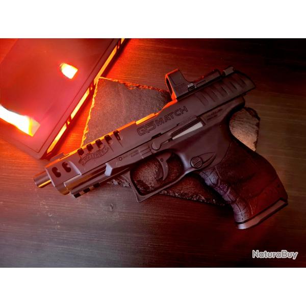 WALTHER Q5 MATCH COMBO CUSTOM BlowBack SIGHT PHOS 4.5m PLOMB DIABOLO +Co2 MARSHALS X 10 +PLOMBS EXPO