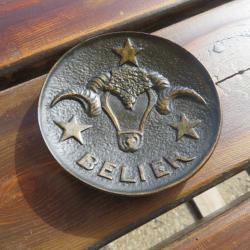 Ancien Vide-Poche/Coupelle en Bronze dor&eacute; &agrave; patine sombre nuanc&eacute; signe du zodiaque B&eacute;lier(Vers1930)