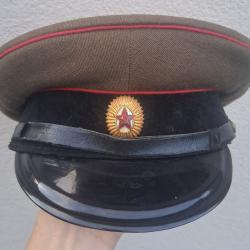 AUTHENTIQUE CASQUETTE ARM&Eacute;E ROUGE OFFICIER SOVIETIQUE CCCP URSS 1958 TAILLE 58