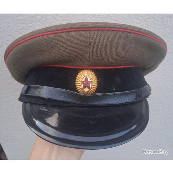 AUTHENTIQUE CASQUETTE ARM�E ROUGE OFFICIER SOVIETIQUE CCCP URSS 1958 TAILLE 58