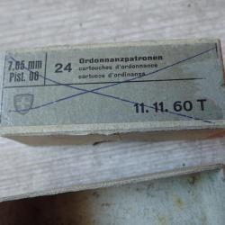Boite munitions vide pour 7,65 suisse pour P06