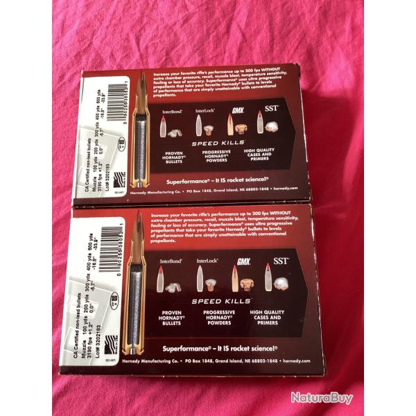 38 Hornady GMX sans plombs  130g cal 270 w