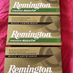 Trois bo&icirc;tes neuves = 60 balles Remington Premier Accutip boat tail  cal 7RM