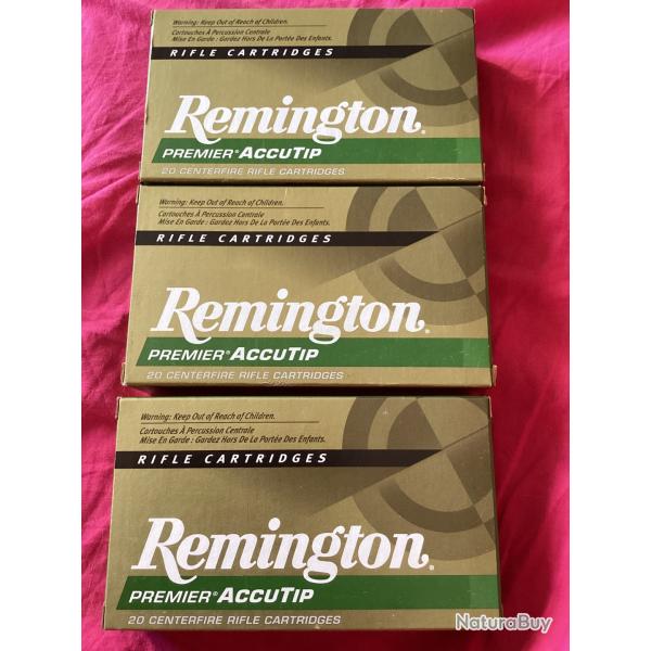Trois bo�tes neuves = 60 balles Remington Premier Accutip boat tail  cal 7RM