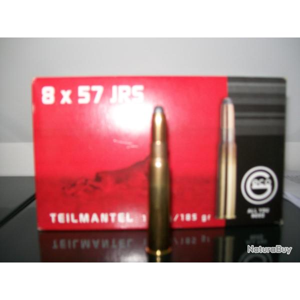 Munition GECO 12 GR - 185 GRAINS CALIBRE 8X57 JRS