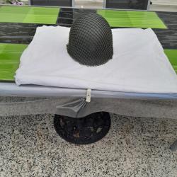Casque U.S. M-1 Helmet Steel M-1 WW2 complet, TBE