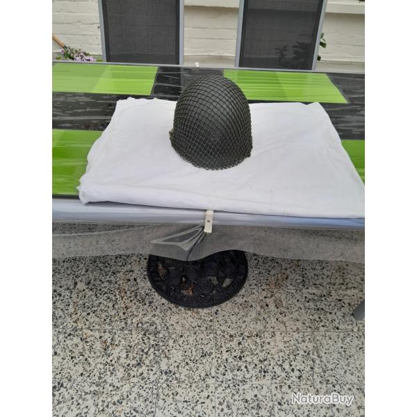 Casque U.S. M-1 Helmet Steel M-1 WW2 complet, TBE