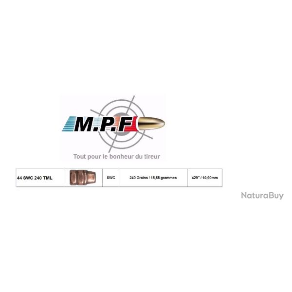 Ogives MPF 44 SWC 240 Gr TMJL � 429" Projectiles Cuivr�s / 1000 port gratuit promo vacances