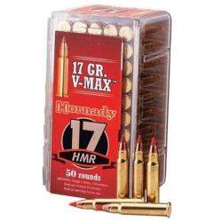 Munitions Hornady 17 HMR - 17 grs V-MAX x 50