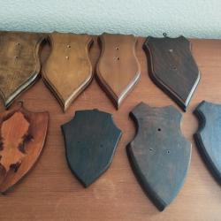 8 ECUSSONS BOIS POUR TROPHEES CHASSE CHEVREUIL CHAMOIS ISARD