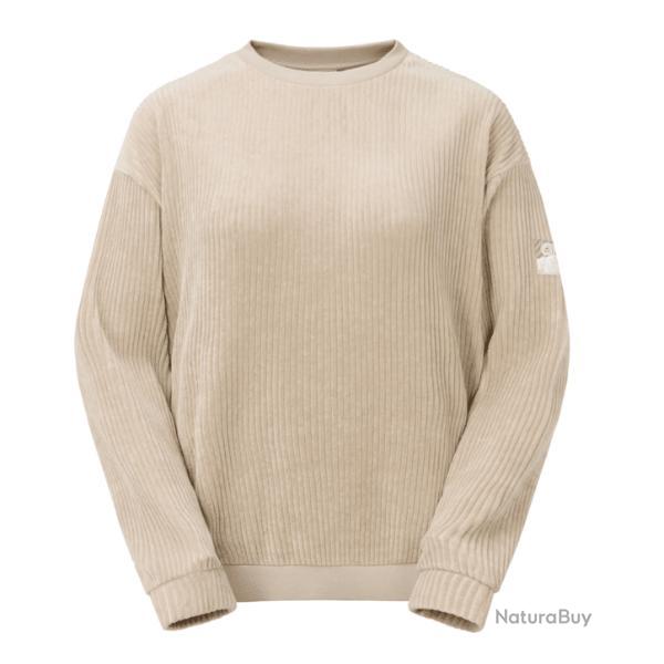 Sweat Femme en Velours Picture "LAIKKO CREW" XS Beige