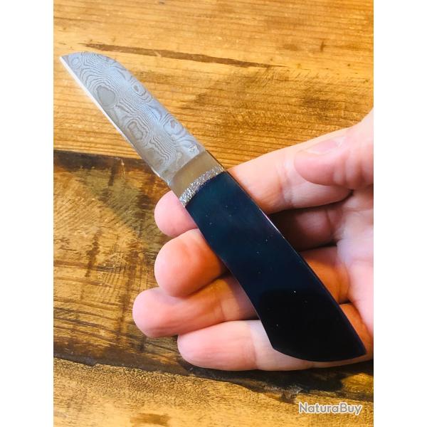 Couteau AIR knife de Roberto Ottonello Acier Titane Ultra Plat Lame Damas Inox Unique - neuf