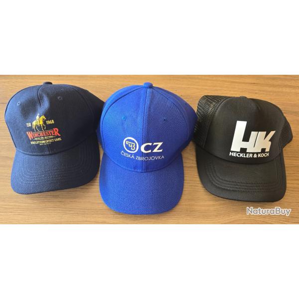 casquettes lot de 3 : Winchester-CZ-HK