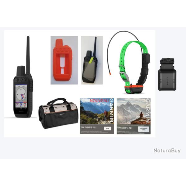 Garmin pack Alpha 200 Plus TT25 + coque + verre tremp� + sac + carte topographique (1/4 de France) G