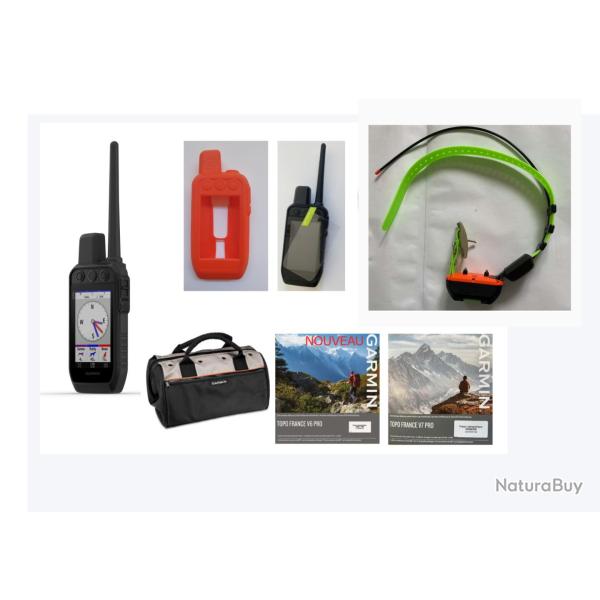 Garmin pack Alpha 200F Plus TT25 mini + coque + verre tremp� + sac + carte topographique (1/4 de Fra