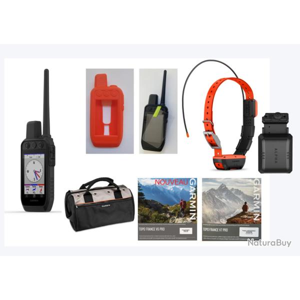 Garmin pack Alpha 200 Plus T20 + coque + verre tremp� + sac + carte topographique (1/4 de France) Ga