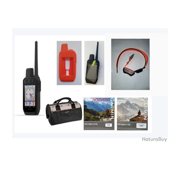 Garmin pack Alpha 200F Plus T20 mini + coque + verre tremp� + sac + carte topographique (1/4 de Fran