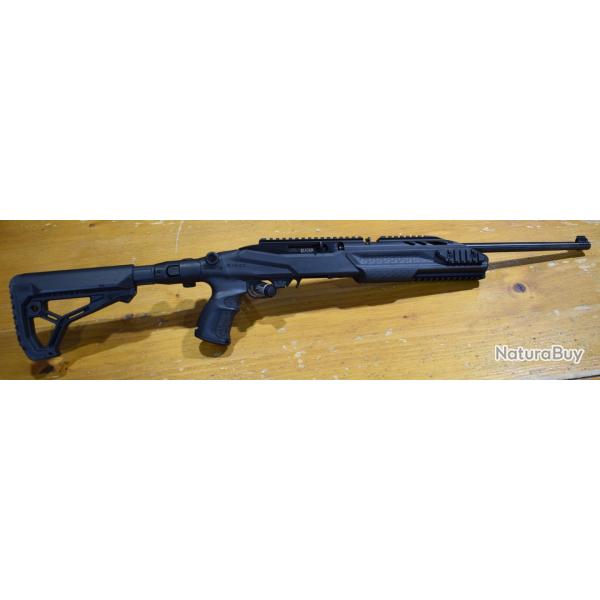 carabine ruger 10/22, cal 22lr, canon 47cm crosse pliante Fab defense neuf