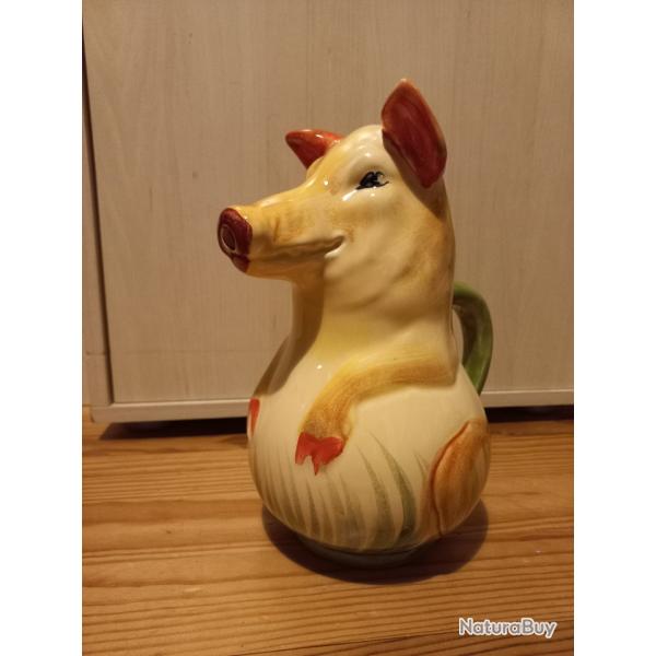 Carafe barbotine cochon
