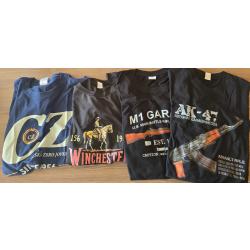 T-shirt - lot de 4 t-shirt taille L : Garand - AK47 - CZ - Winchester