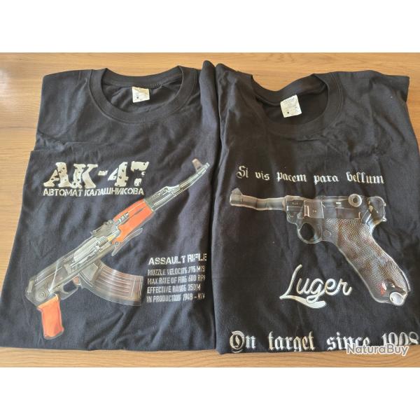 T-shirt - lot de 2 t-shirt taille XL : AK47 - Luger