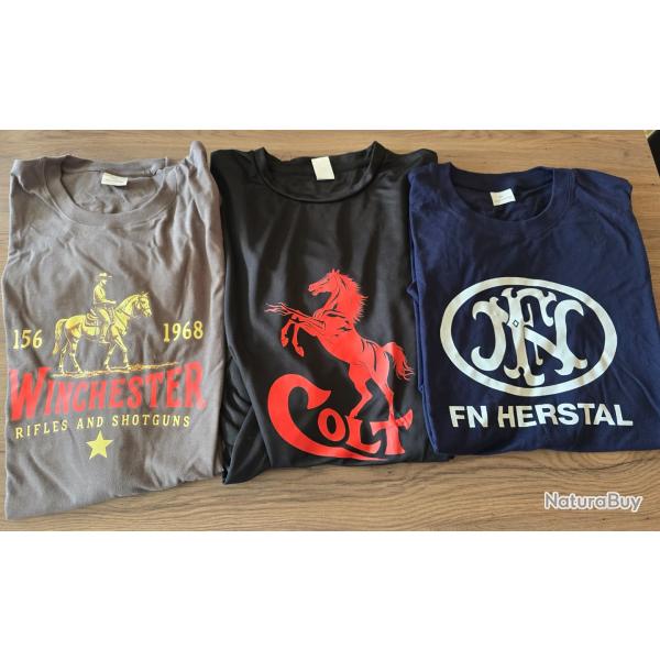 T-shirt - lot de 3 t-shirt taille XL : FN Herstal - Colt - Winchester