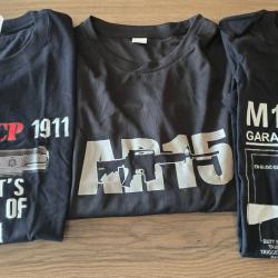 T-shirt - lot de 3 t-shirt taille XL : Garand - AR15 - 1911