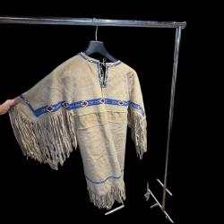 robe d indienne en peau et perles am&eacute;rindiens  usa.