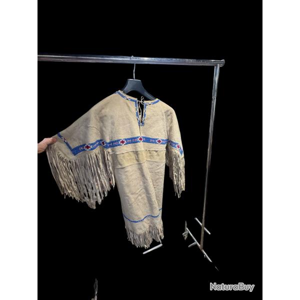 robe d indienne en peau et perles am�rindiens  usa.