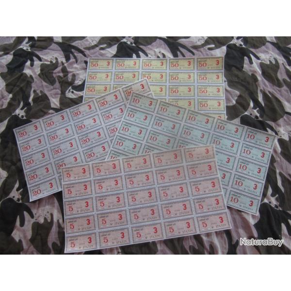 4 PLANCHES BONS CARBURANT 5/10/20/50 L GASOIL ANNEES 60/70?