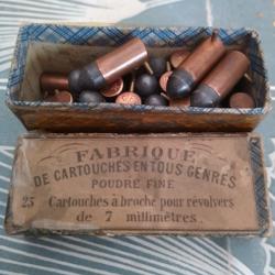 boite de 25 cartouches a broche cal 7mm