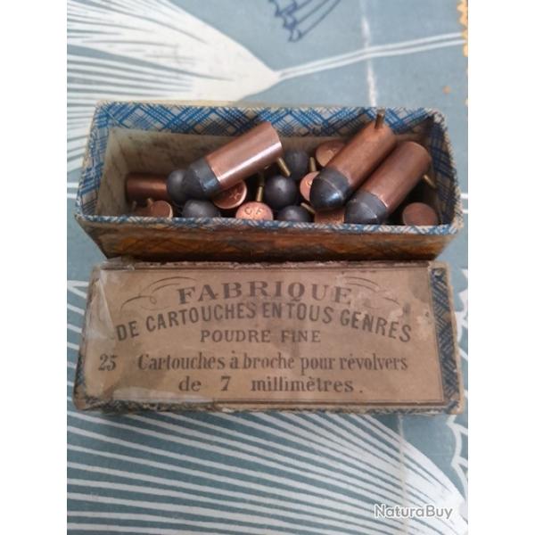 boite de 25 cartouches a broche cal 7mm
