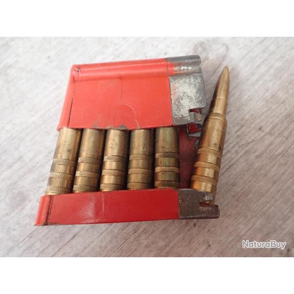 Lame chargeur pour manipulation + 6 cartouches en laiton pour G11, K11 ou K31 (�)