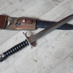 W 306155 BAIONNETTE FASS 57 AVEC FOURREAU + PORTE FOURREAU en cuir