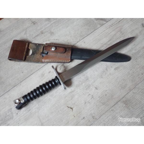 W 306155 BAIONNETTE FASS 57 AVEC FOURREAU + PORTE FOURREAU en cuir