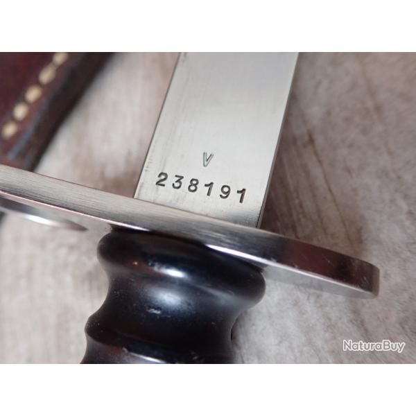 V 238191 BAIONNETTE FASS 57 AVEC FOURREAU + PORTE FOURREAU en cuir