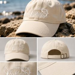 Casquette p&ecirc;che beige