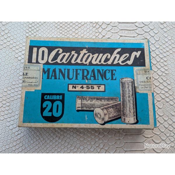Cartouches Manufrance calibre 20 N 8