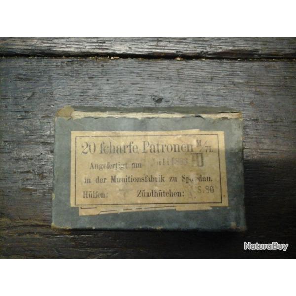 Boite de cartouches originale pour Mauser 1871/74.