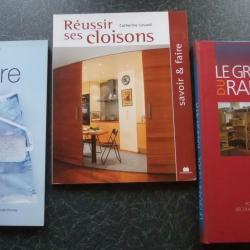 Lot de 3 ouvrages sur le bricolage : r&eacute;sussir ses cloisons, peinture, le grand guide du rangement