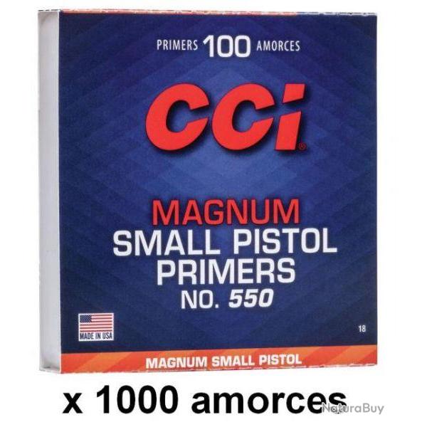 Amorces CCI Magnum Small Pistol N�550 Bo�te de 1000