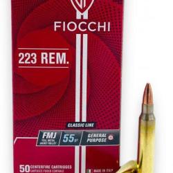 Cartouches FIOCCHI .223 Remington 55 gr FMJ - Bo&icirc;te de 50
