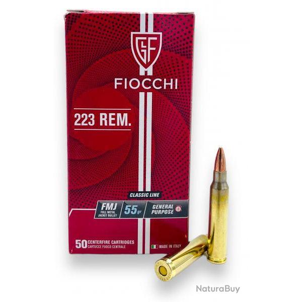 Cartouches FIOCCHI .223 Remington 55 gr FMJ - Bo�te de 50