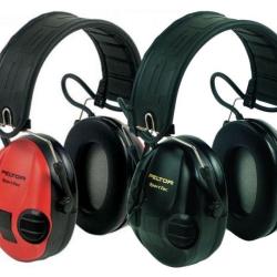 Casque &eacute;lectronique 3M PELTOR SportTac rouge / noir