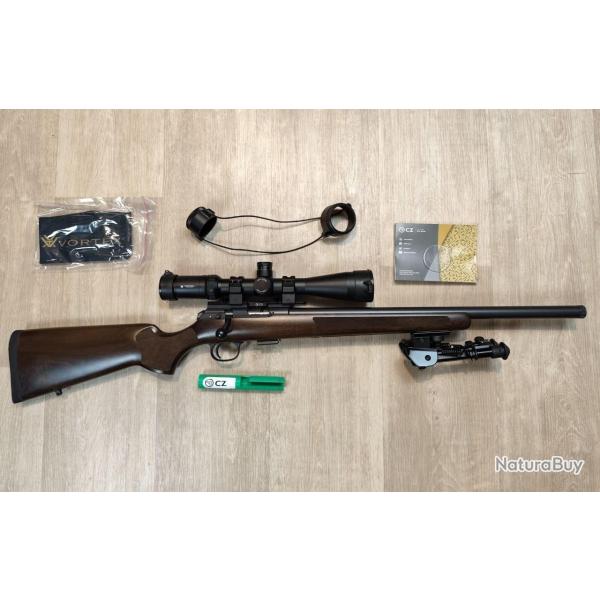 Carabine CZ 457 - Cal .22 LR - 52 cm + Lunette 4-16x44 et bipieds (Occasion)