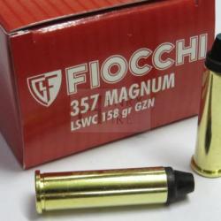 FIOCCHI 357 MAGNUM 158GR LEAD SWC X50