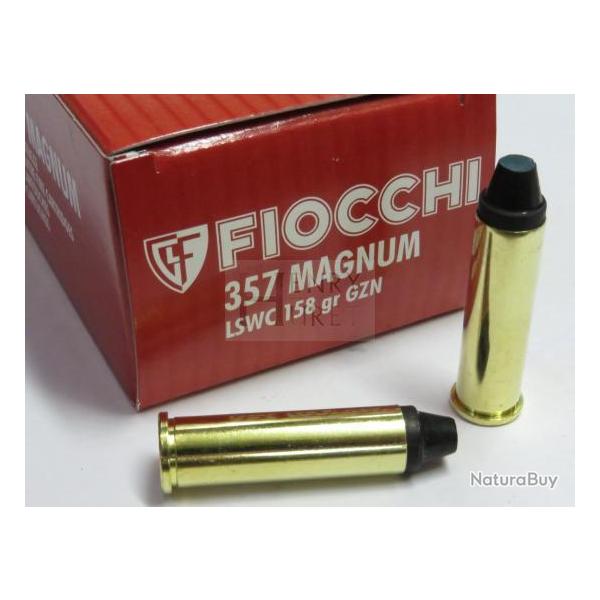 FIOCCHI 357 MAGNUM 158GR LEAD SWC X50