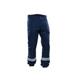 Pantalon S&eacute;curit&eacute; Priv&eacute;e Marine avec Bandes HV - GK SAFETEK&reg; 58